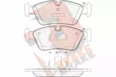 R BRAKE rb1295 -  Комплект тормозных колодок, дисковый тормоз